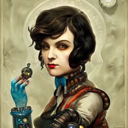 Image similar to lofi underwater artstation victorian bioshock biopunk steam portrait, Pixar style, by Tristan Eaton Stanley Artgerm and Tom Bagshaw.