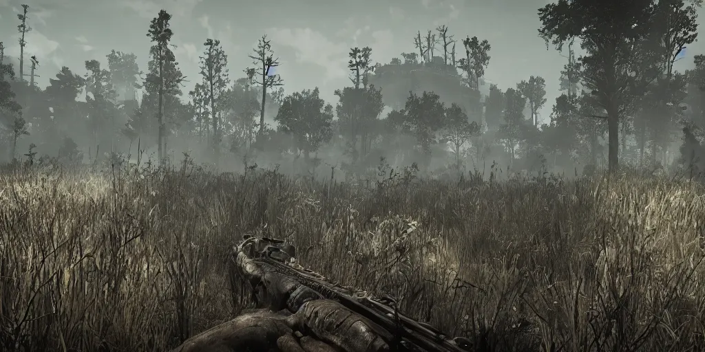 Prompt: hunt showdown landscape structure