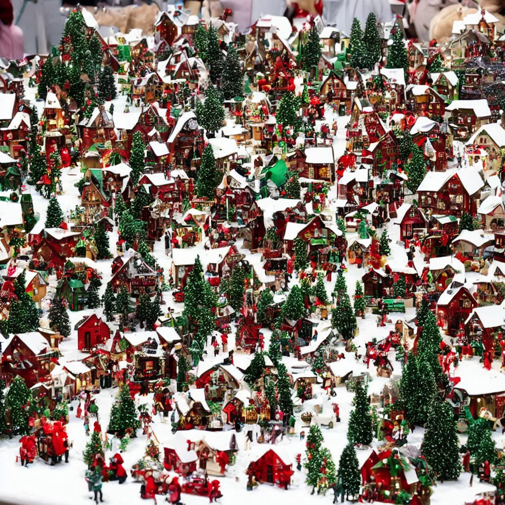 Prompt: christmas village