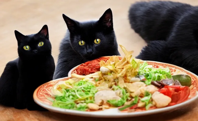 Image similar to a small black cat sitting at the food of god