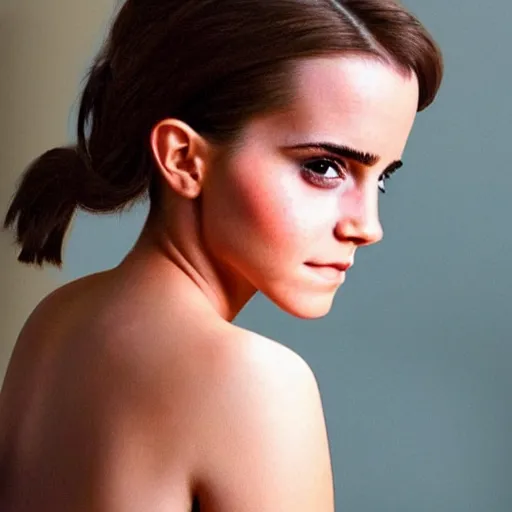 Image similar to A still of Emma Watson and Kim Kardashian combined into one person