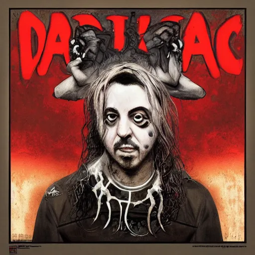 Prompt: epic album cover, daron malakian, tending on artstation, award - winning art