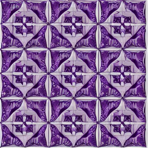 Image similar to an ornate cubic purple bauhaus tileable design