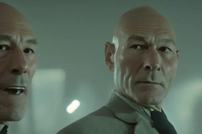 Image similar to film still, patrick stewart playing detective in blade runner, 8 k