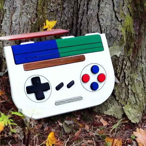 Prompt: a wooden snes in the forest