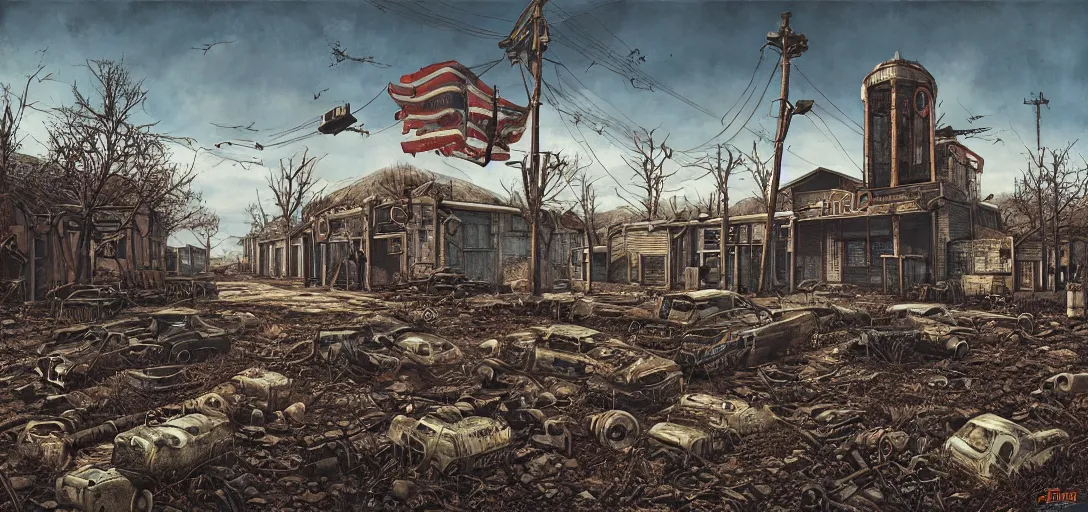 Prompt: Fallout 4, painting by Jeffrey Smith