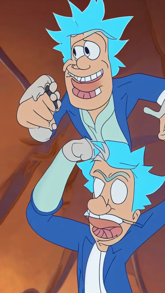 Image similar to rick sanchez as a disney character, 8 k