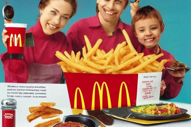 Prompt: mcdonald's cellphone meal, y 2 k cybercore, advertisement photo
