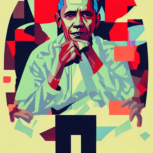 Image similar to Barak Obama profile picture by Sachin Teng, asymmetrical, Organic Painting , Matte Painting, geometric shapes, hard edges, graffiti, street art:2 by Sachin Teng:4