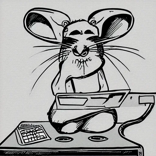 Image similar to evil genius rat eats the internet