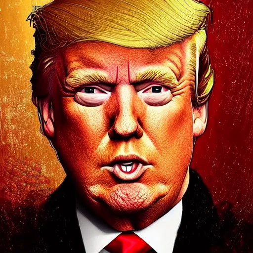 Image similar to a portrait of donald trump as a medieval king, game of thrones style, digital art, golden hour, amazing, high quality, trending on artstation