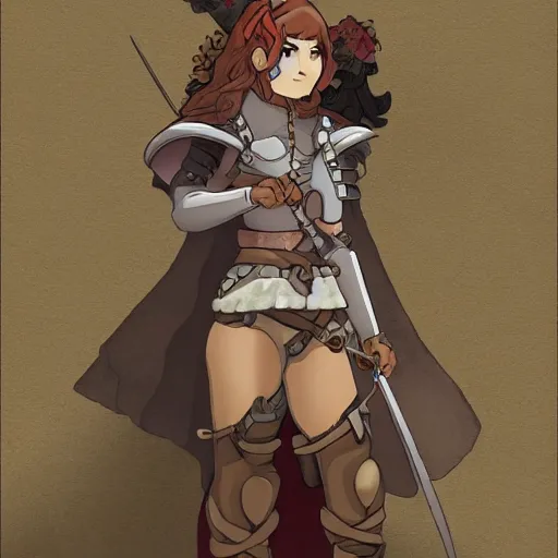 Image similar to medieval warrior girl, highly detailed, artstatsion, studio ghibli, mucha