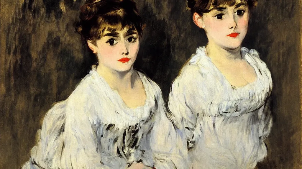 Prompt: A decent young girl portrait by Edouard Manet.
