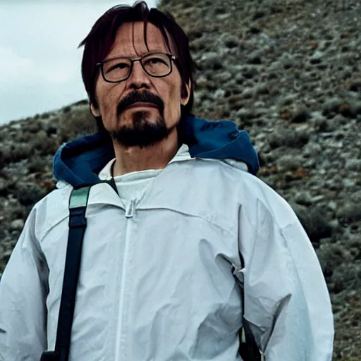 Prompt: Hideo Kojima as Walter White in Breaking Bad