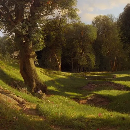 Image similar to The Shire painted by Ivan Kramskoi