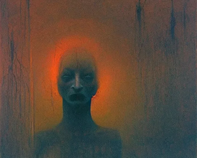 Image similar to by francis bacon, beksinski, mystical redscale photography evocative. uma thurman