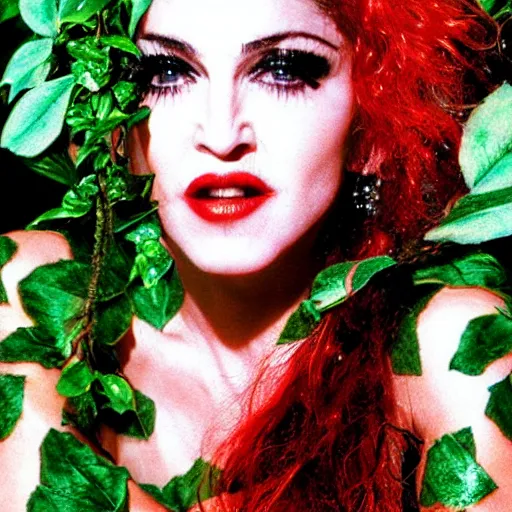 Image similar to madonna as poison ivy, dc, movie, photography, portrait, beautiful,