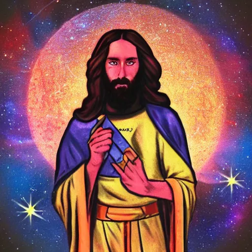 Image similar to space jesus