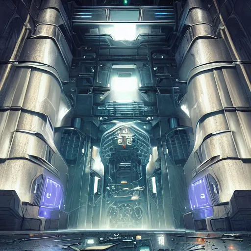 Prompt: giant cyberpunk vault door, imposing, highly detailed digital illustration by greg rutkowski, android netrunner