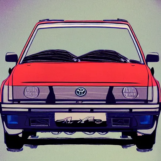 Image similar to a toyota corolla by andy warhol, digital art, trending on artstation