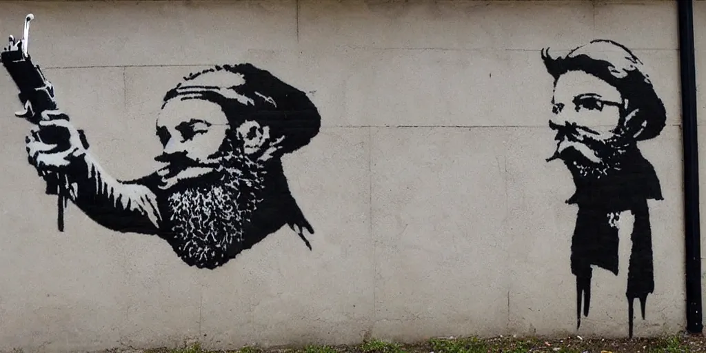 Image similar to bearded nation by banksy