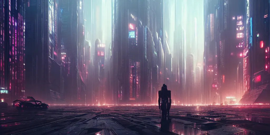 Image similar to cyberpunk city, 4 k resolution, ultra detailed, matte oil painting, mysterious, wallpaper, art by greg rutkowski