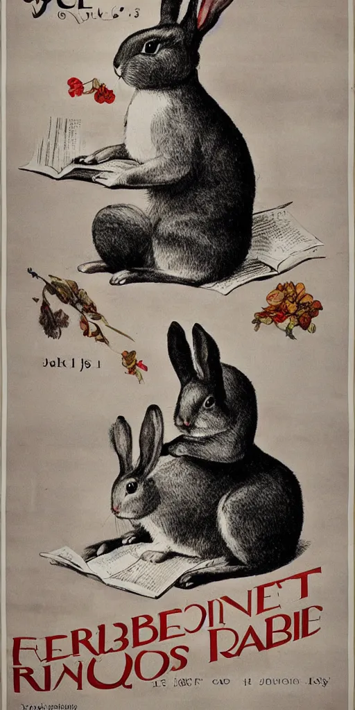 Image similar to a 1 9 0 0 s poster advertising a famous rabbit composer