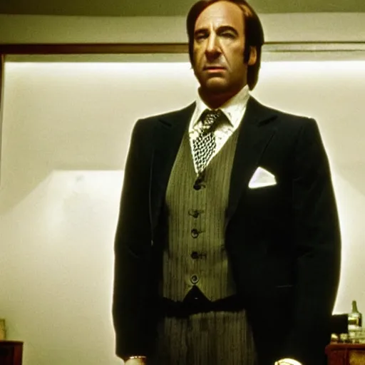 Image similar to A still of Saul Goodman in The Godfather (1972)