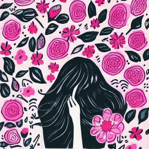 Image similar to maruti_bitamin instagram, girl with flowers