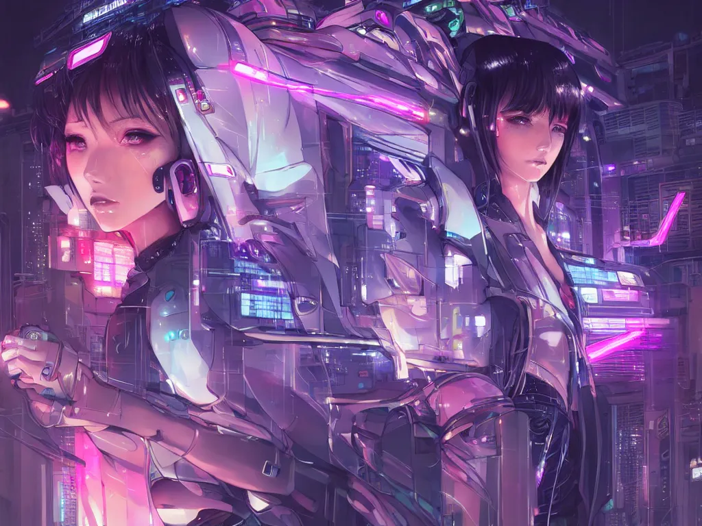 Prompt: portrait anime visual futuristic female cyber airforce, on cyberpunk neon light tokyo rooftop, ssci - fi and fantasy, intricate and very beautiful, human structure, concept art and kyoto studio, sharp focus, anime fantasy illustration by rossdraws and magali villeneuve and liya nikorov and luxearte, frostine engine