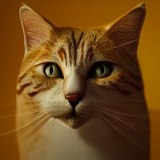 Prompt: yellow cat with the texture of a lemon, dslr, 8 k, octane beautifully detailed render, silly mood, cinematic lighting, detailed photo, masterpiece, volumetric lighting, ultra realistic, highly detailed, high quality, lossless, photorealistic