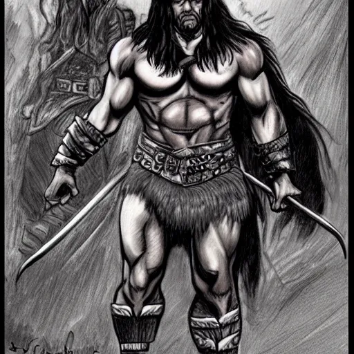 Prompt: conan the barbarian drawn by Ernie Chan