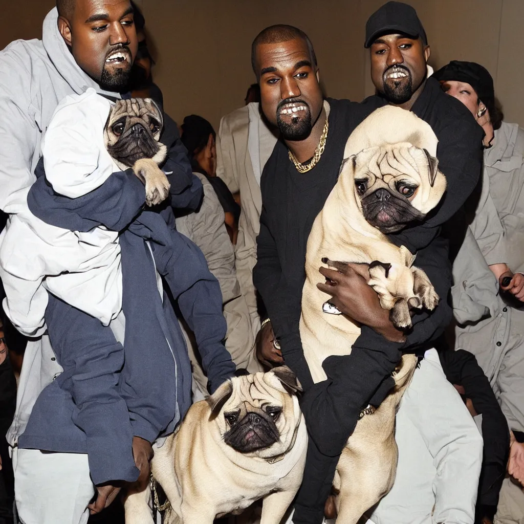 Prompt: kanye west and a pug