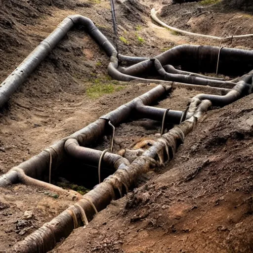 Image similar to underground mine with rusty pipes