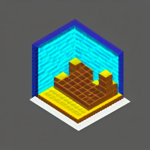 Prompt: isometric 3 d printer pixelated from a video game