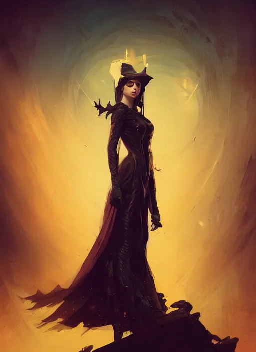 Prompt: hyper realistic photo of victorian sorceress, full body, rule of thirds, conceptart, saturated colors, cinematic, greg rutkowski, brom, james gurney, mignola, craig mullins, artstation, artgerm cgsociety