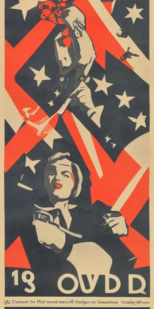 Image similar to 1 9 4 0 s us propaganda poster about covid - 1 9. no text.