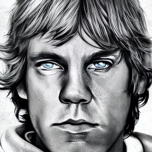 Prompt: Luke Skywalker, photo realistic, cover art