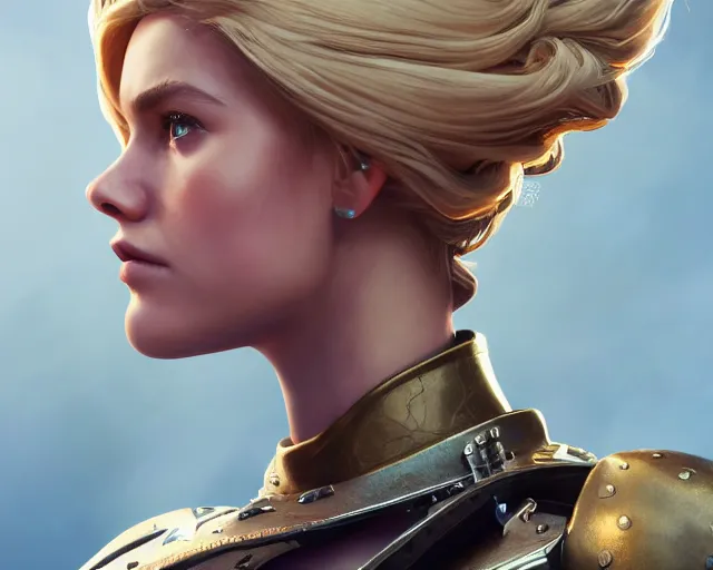 Prompt: epic cinematic shot of beautiful scandinavian princess with symmetrical face stunning eyes and long blonde dodging bullets playing fortnite, weta disney pixar, hi - fructose, decadent highly - detailed digital painting, golden ratio, octane render, artstation, cinematic composition, smooth, sharp focus, artgerm, mucha, loish, wlop hdr
