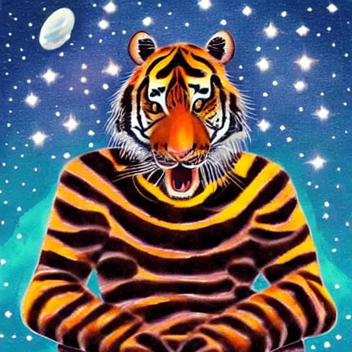 Prompt: tiger in the universe