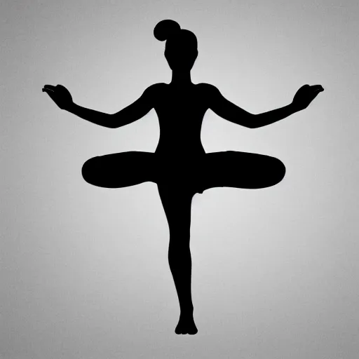 Image similar to black and white corporate logo female silhouette yoga pose