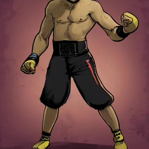 Image similar to baroque mma fighter, color, lastman comic, bastien vives style, character concept