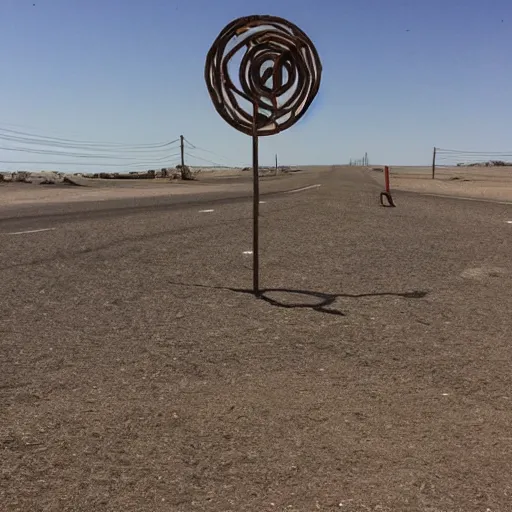 Image similar to 🤖🚚, land Art