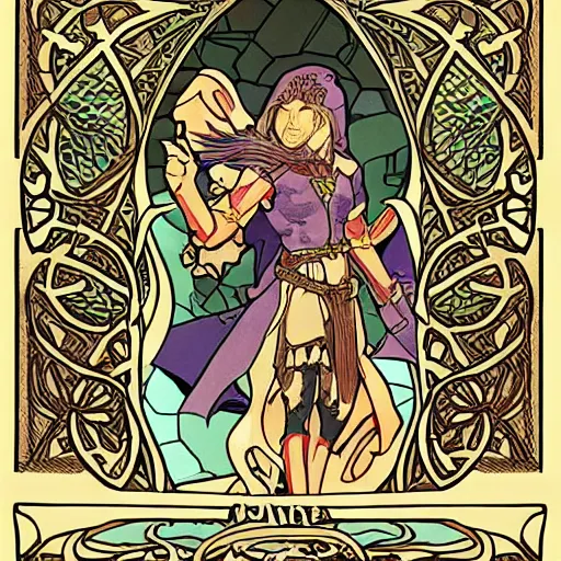 Image similar to Dungeons & Dragons, art nouveau,