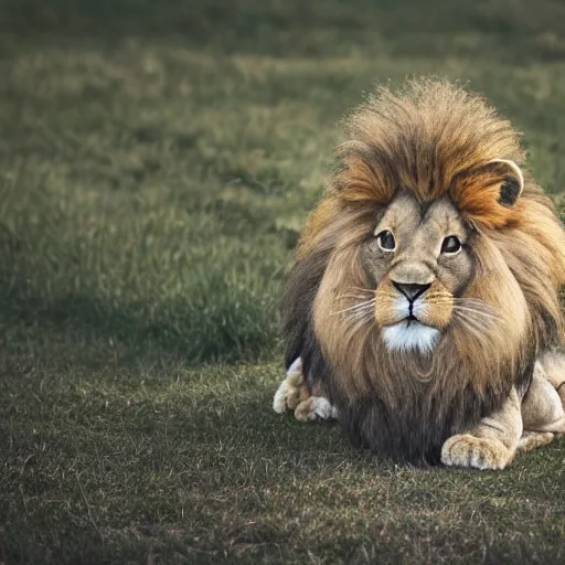 Prompt: a cross between a rabbit and a lion, rabbit - lion, rabbit with a lion's mane, glorious, high quality, 4 k, 8 k, photography, cute photograph, f / 1 6, 3 5 mm, award - winning photography, soft lighting