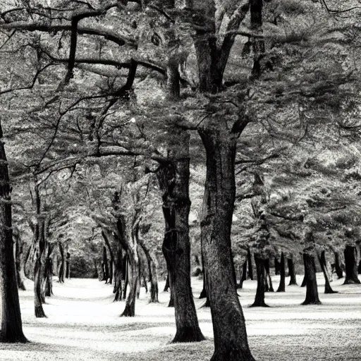 Image similar to forrest photograpgy of trees made from moustaches and hairs