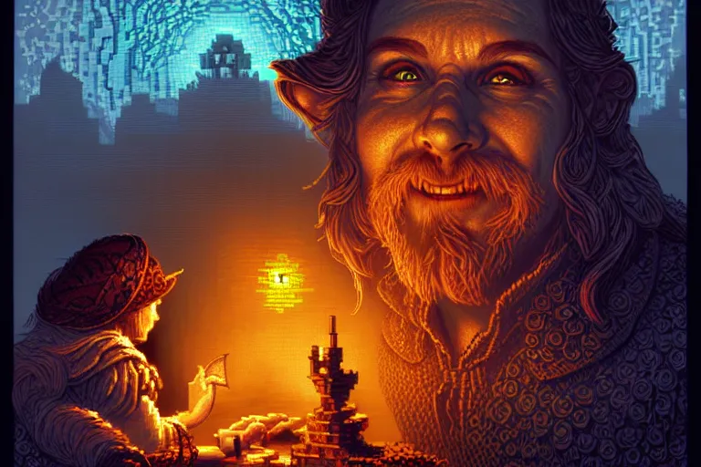 Image similar to the bard's tale, beautiful detailed pixelart by albertov, intricate details, beautiful, dithered gradients, volumetric lighting, cgsociety, artstation, smooth, sharp focus, 2 d illustration, amazing art by dan mumford