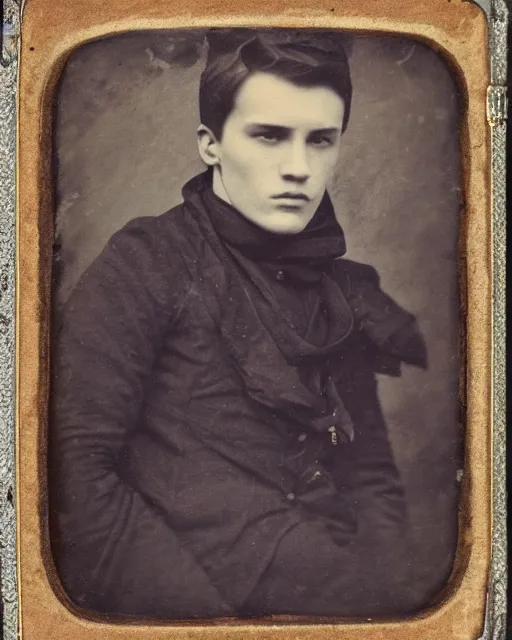 Image similar to tintype photo of bazarov, handsome cynical young russian man, by julia margaret cameron 1 8 8 0 s, realistic, body shot, sharp focus, 8 k high definition, insanely detailed, intricate, elegant