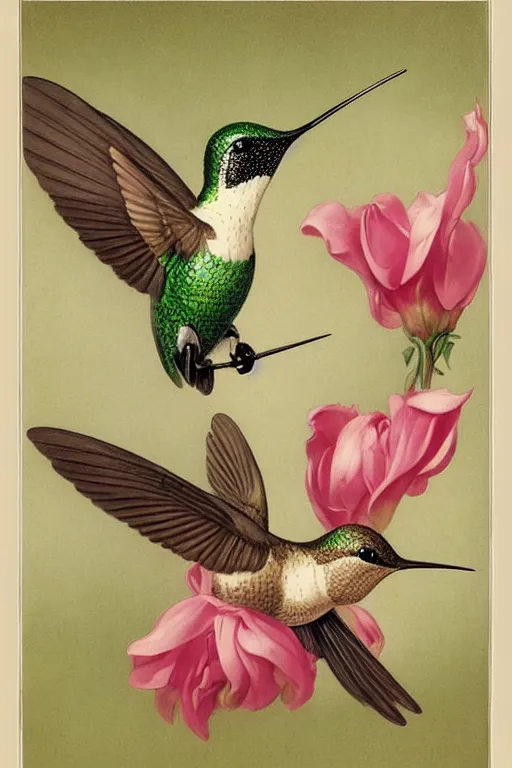 Prompt: A beautiful hummingbird, artstation, by J. C. Leyendecker and Peter Paul Rubens,