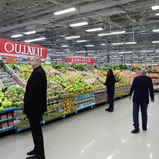 Prompt: Vladimir Putin Super Market, 8k, journalistic photo